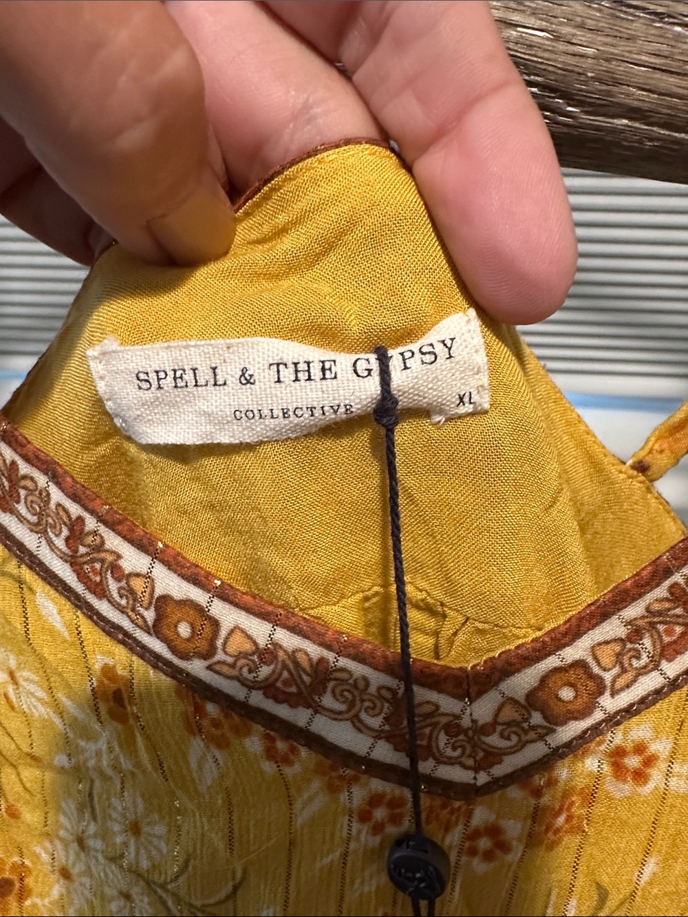 Spell Yellow Floral Maxi Dress with Spaghetti Straps - Picture 4 of 4